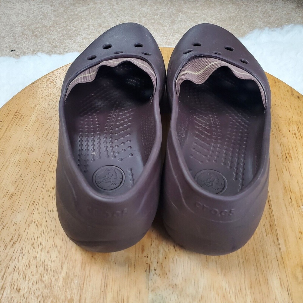 Crocs Shoes Womens Size 8 Juneau Stretch Loafers Flats Slip On Brown Closed Toe - Picture 5 of 7